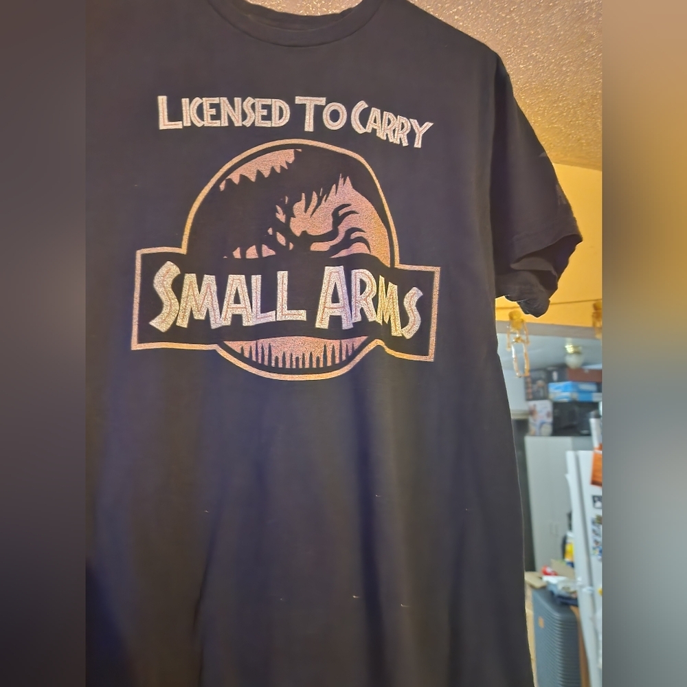 License To Carry Small Arms T Shirt Medium dinosaur T Rex